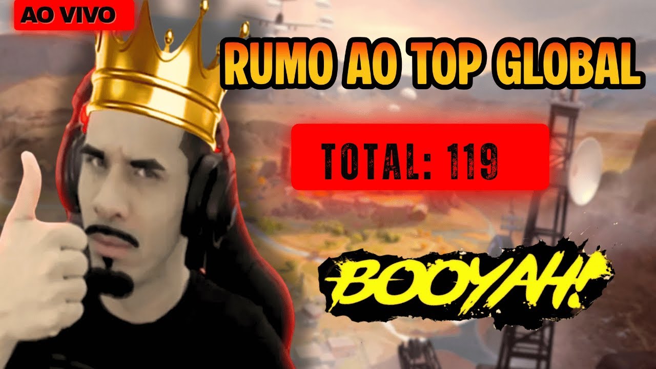 RUMO AO GLOBAL 119 BOOYAH SQUAD FT COREIA FT GORDAO - FREE FIRE AO VIVO