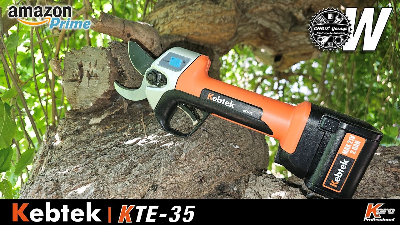 KEBTEK KTE-35 Pruning Shears 21v, Progressive Cut, 35 mm, Professional, LCD, Brushless Motor