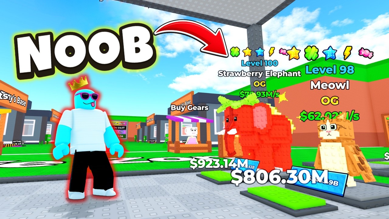 trying to NOOB to MAX in Steal from Brainrots on Roblox!