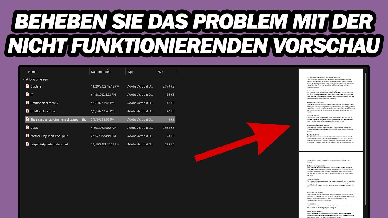Beheben Sie Das Problem, Dass Die Vorschau F&uuml;r PDF-Dateien Im Datei-Explorer Nicht Funktioniert