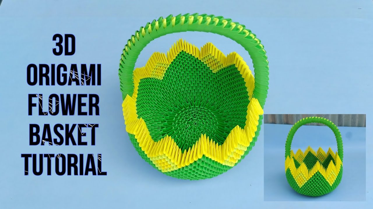 How to make 3d origami paper flower basket || lei hapham || KANGLEIPAK ART AND CRAFT ||