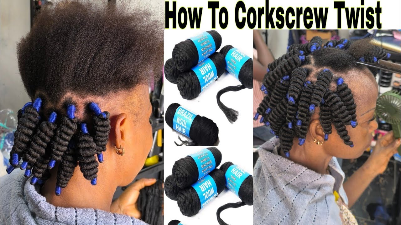 How To Corkscrew Twist With Brazilian Wool #hairstyle   @chrishairpire