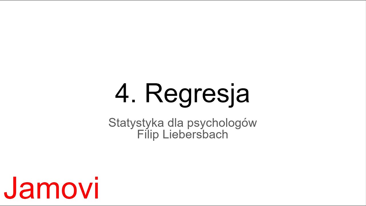 Jamovi - 4. Regresja - Filip Liebersbach