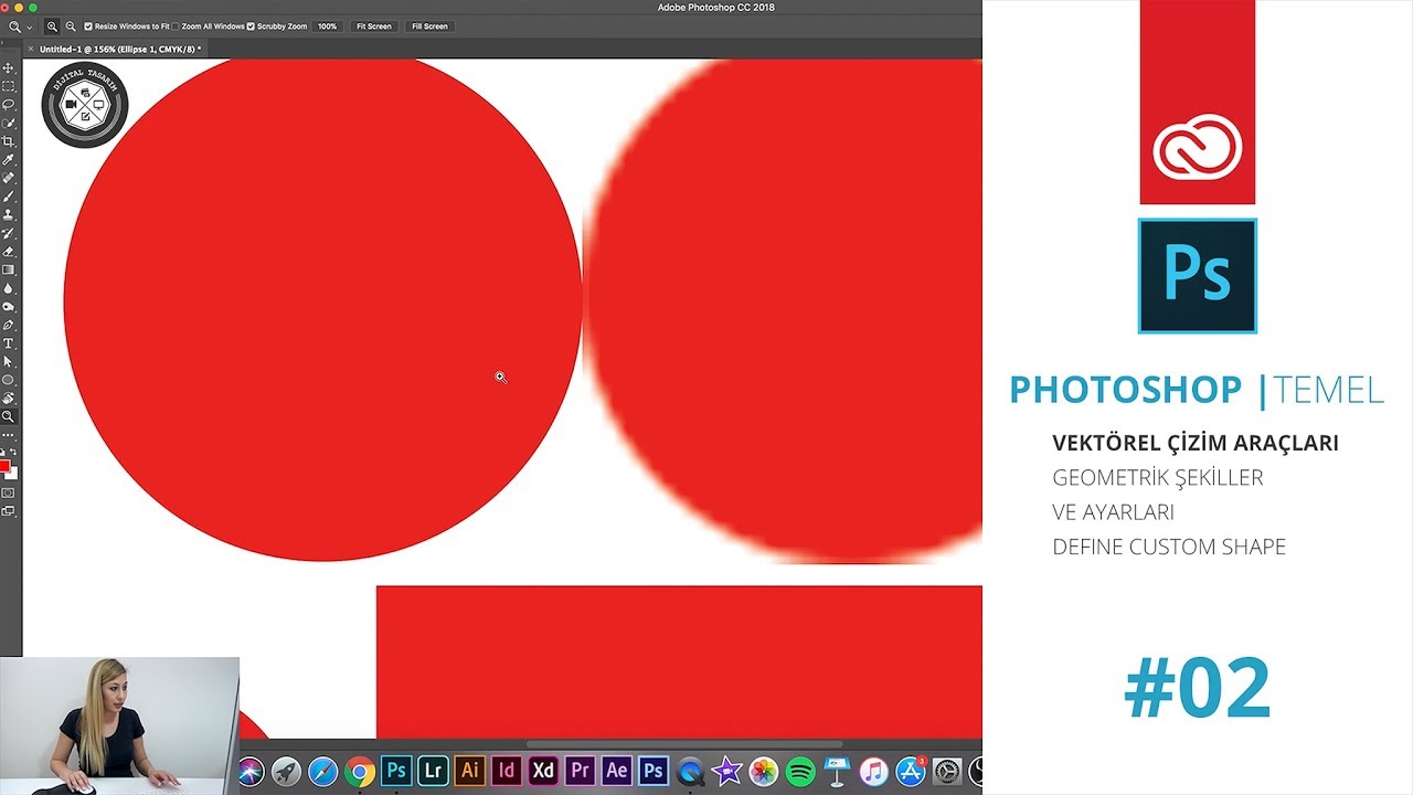 Adobe Photoshop CC Dersleri | #02 | Photoshop'ta vektörel araçların kullanımı ve define custom shape