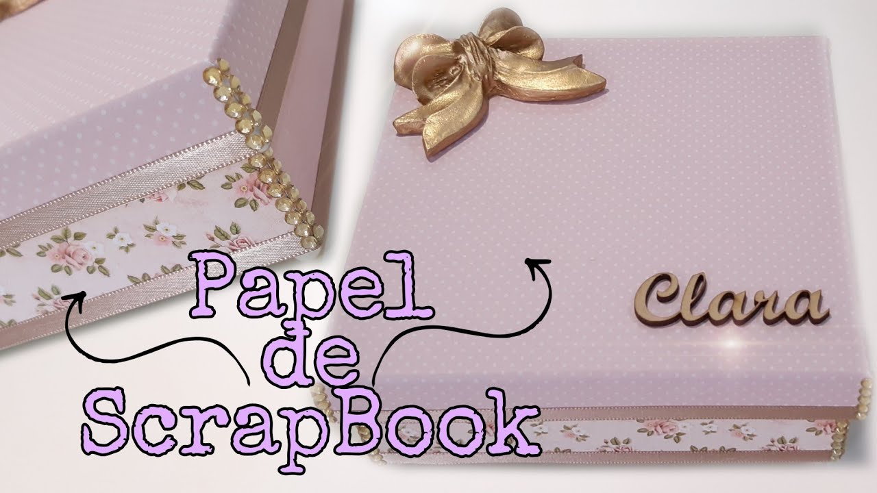 Caixa delicada feita com PAPEL DE SCRAPBOOK | Fácil de fazer