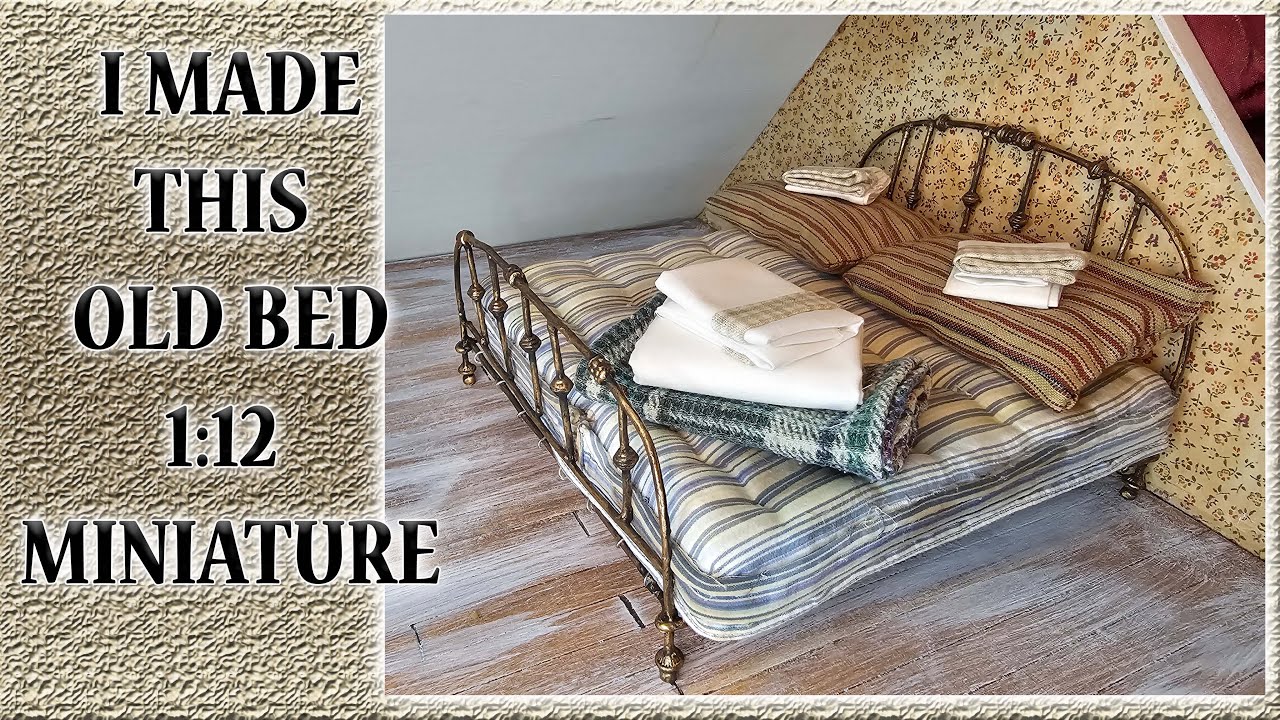 Old Attic Bed|1:12 Dollhouse| Handmade Miniatures| DIY
