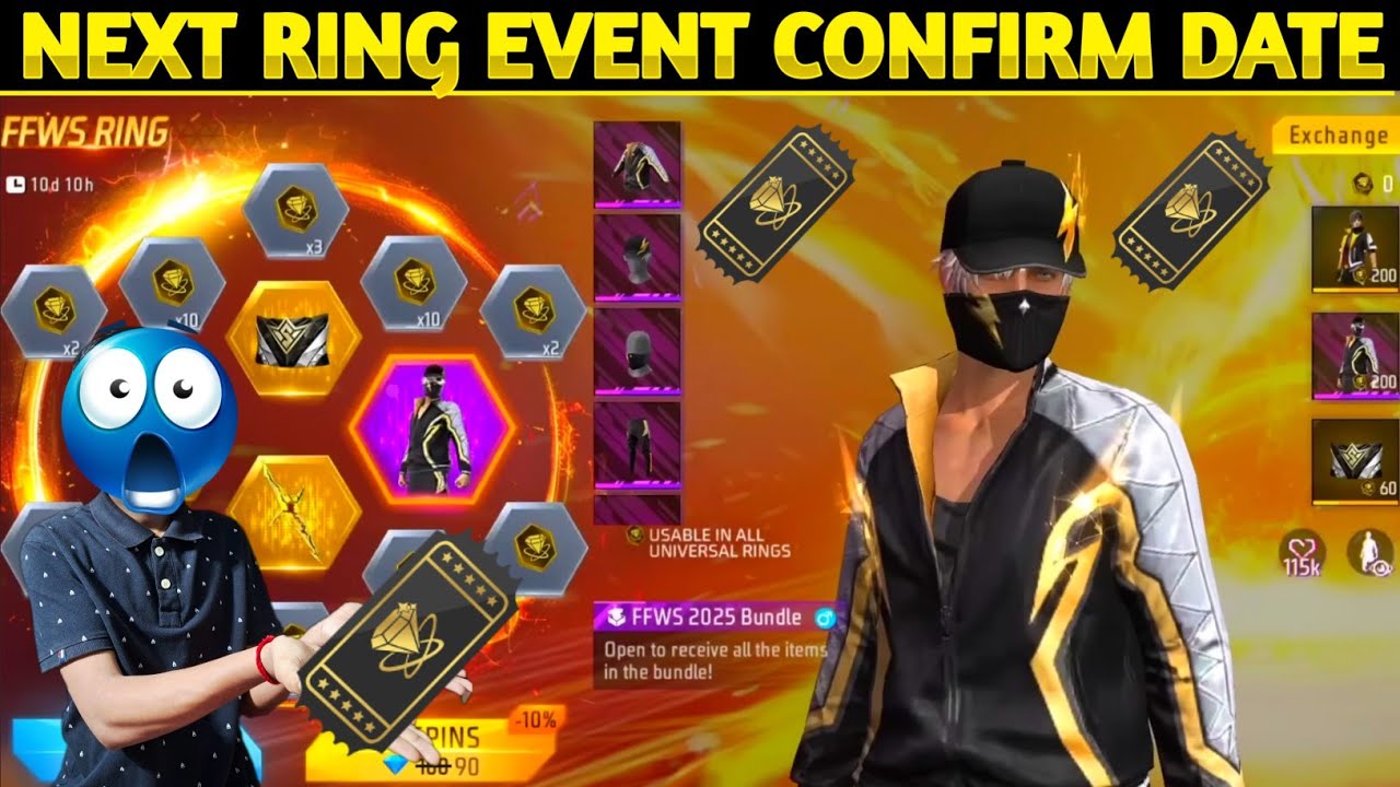 Next Universal Ring Event Free Fire | Ffws 2025 Bundle Confirm Date | Free Fire New Event |