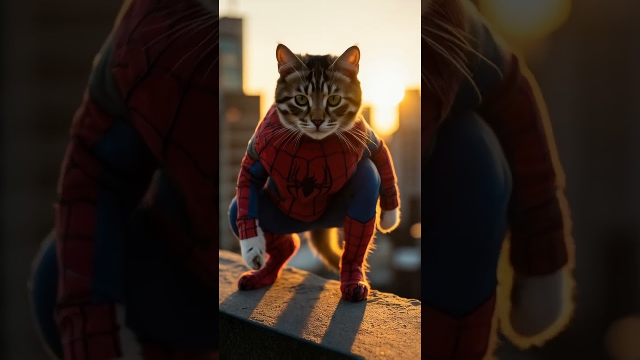 When Cat Sense Tingles... RUN 🧠⚡ #shorts #cat #pawlywood #SpiderMeow #DangerDetected #CatHeroMode