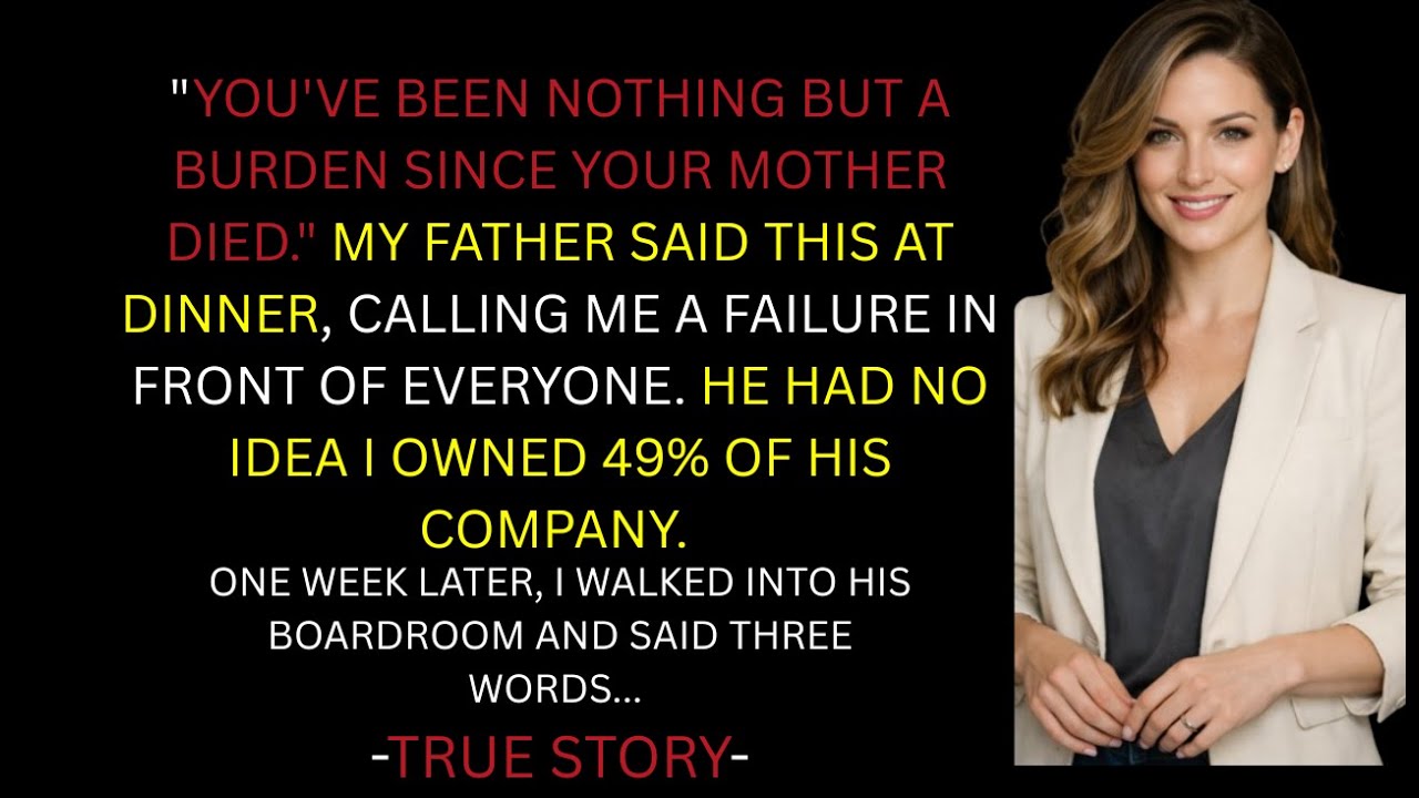 He Said I Was a Burden at Dinner— One Week Later, I Did This