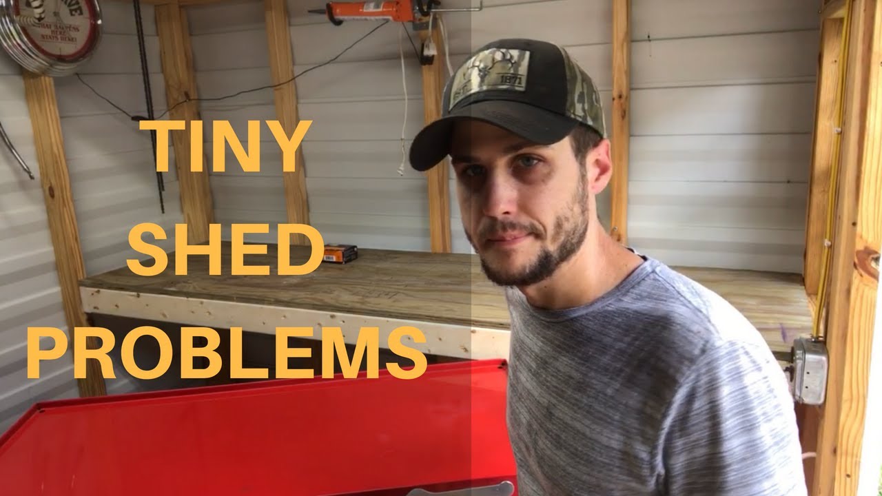 How To Build A Workbench In A TINY Shed.