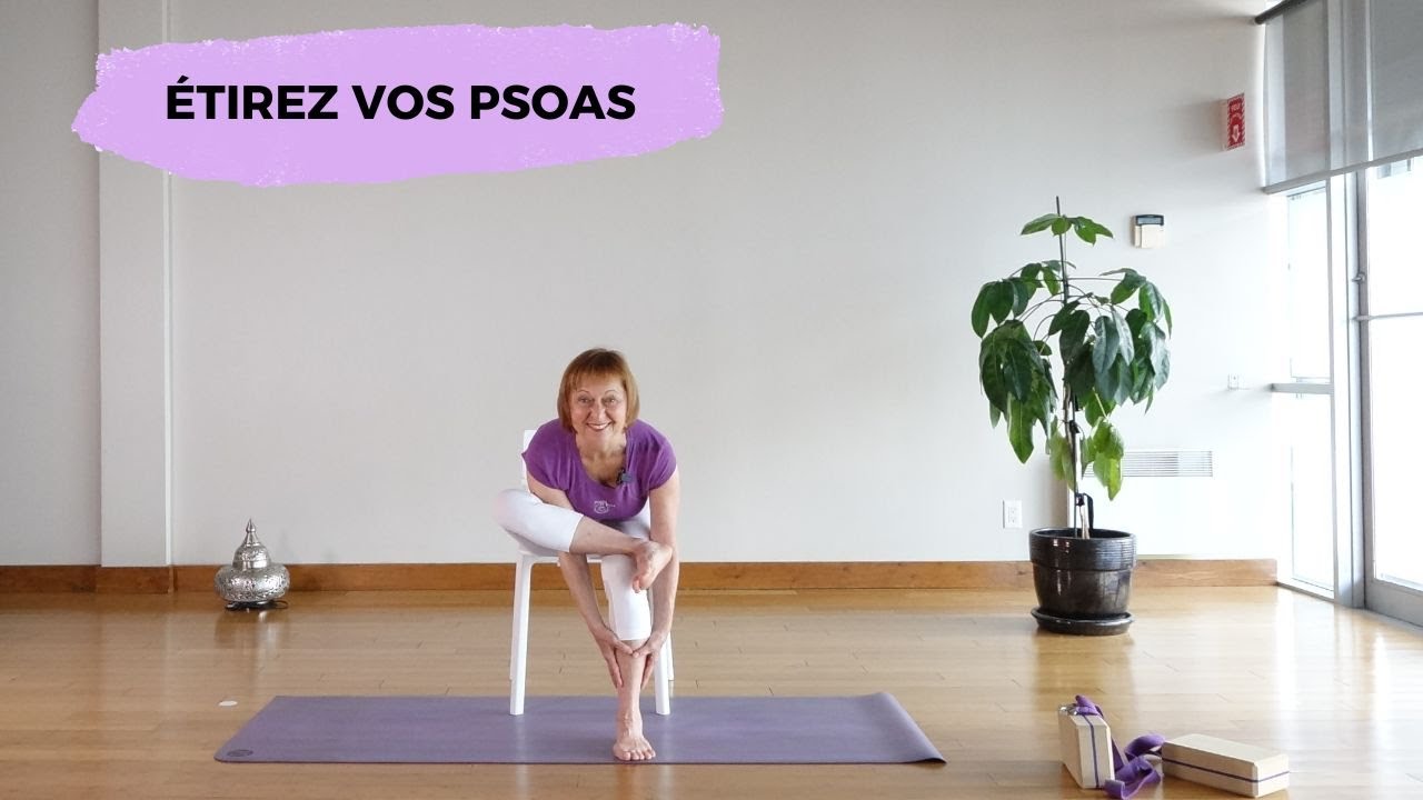 20 minutes de yoga sur chaise pour les psoas | YOGA TOUT (Français)