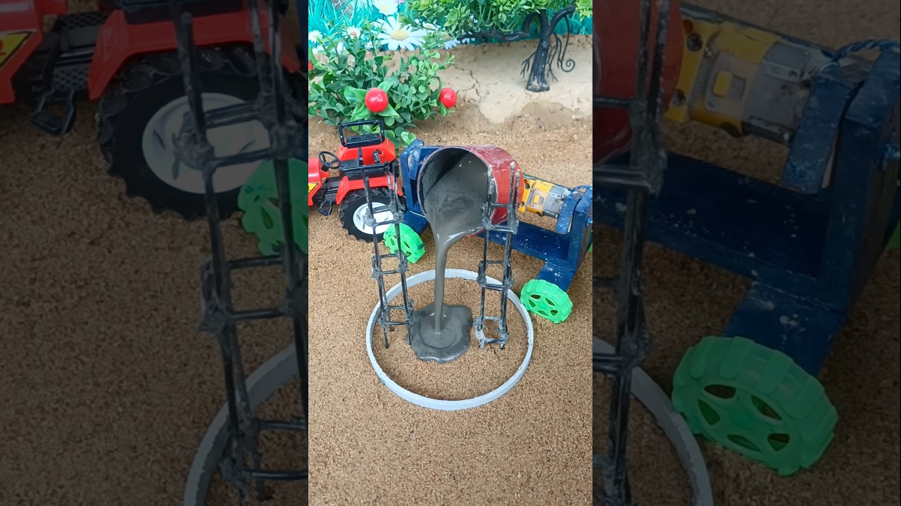 Diy mini tractor construction machine project with mixer machine #shorts #yputubeshorts