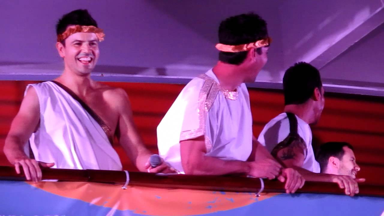 NKOTB Cruise 2012 Toga intro with Victor and OMG Jon