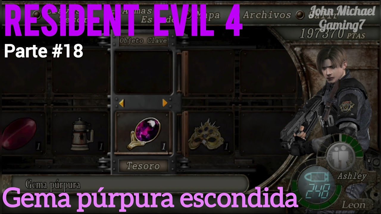 RESIDENT EVIL 4 -2005-encontramos gema púrpura y derribamos el gigante parte #18