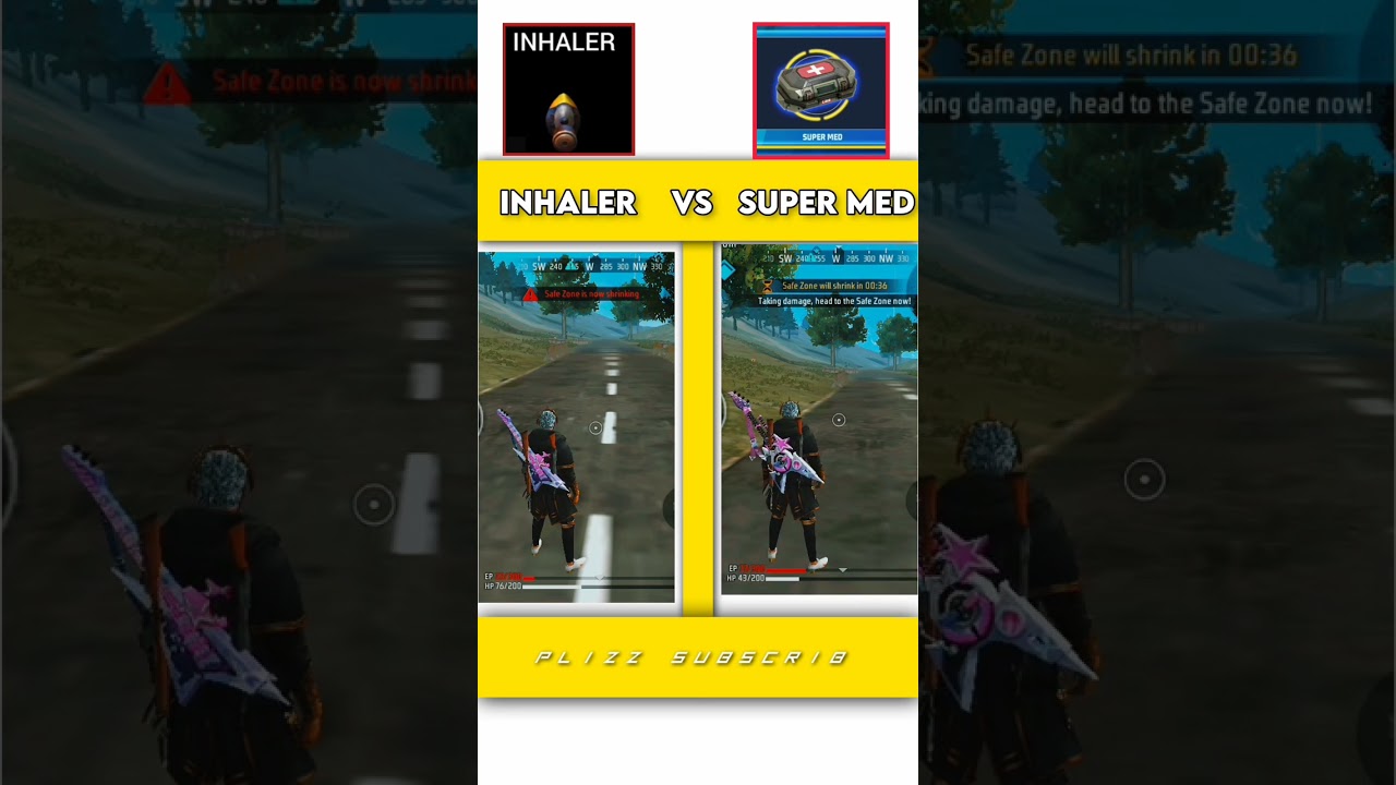 INHALER 🆚 SUPER MEDIKIT HELLING SPEED TEST IN FREE FIRE #freefire #ffshort #expect #expectmore #ff