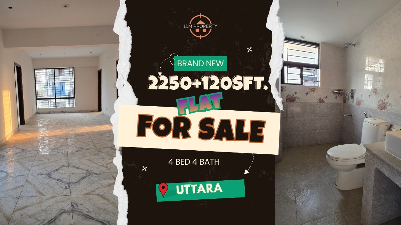 Brand new corner facing 2250+120sft. 4 bedroom flat for sale at Uttara, Dhaka.J&M PROPERTY ID1925052