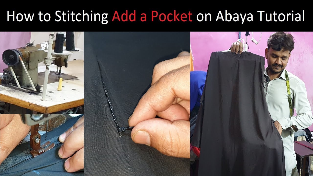 How to Stitching Add a Pocket on Abaya | How to Sew a Pocket Abaya | Sewing Tutorial