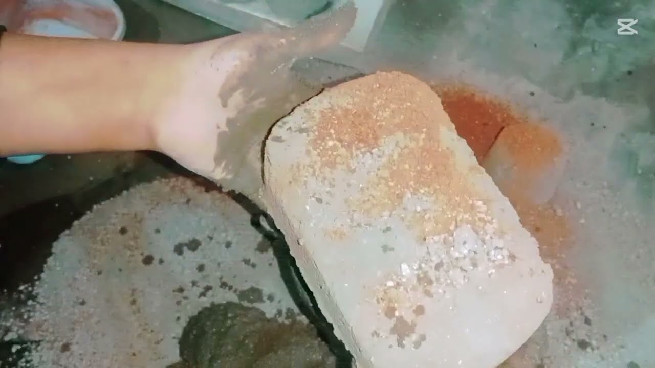 New// pure cement'red ♥️ grainy dry floor crumbling satisfying yummy 😋🤤#cement 
