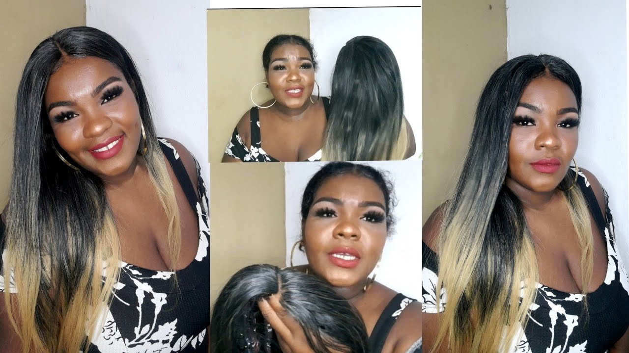 Como colocar peruca com acabamento natural | Cabelo orgânico liso mais popular