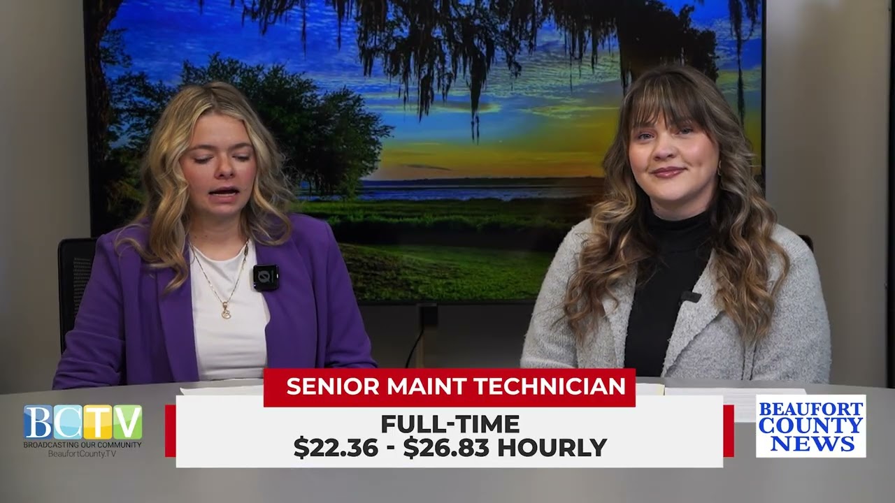 BEAUFORT COUNTY NEWS | JOBS | SR. MAINTENANCE TECH | $46K-$55K+Benefits | (843) 255-2748 | 1/28/26
