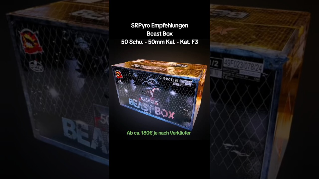 SRPyro Beast Box 50Schu. - 50mm Kal. - Kat. F3 #fireworks #pyro #feuerwerk #srpyro