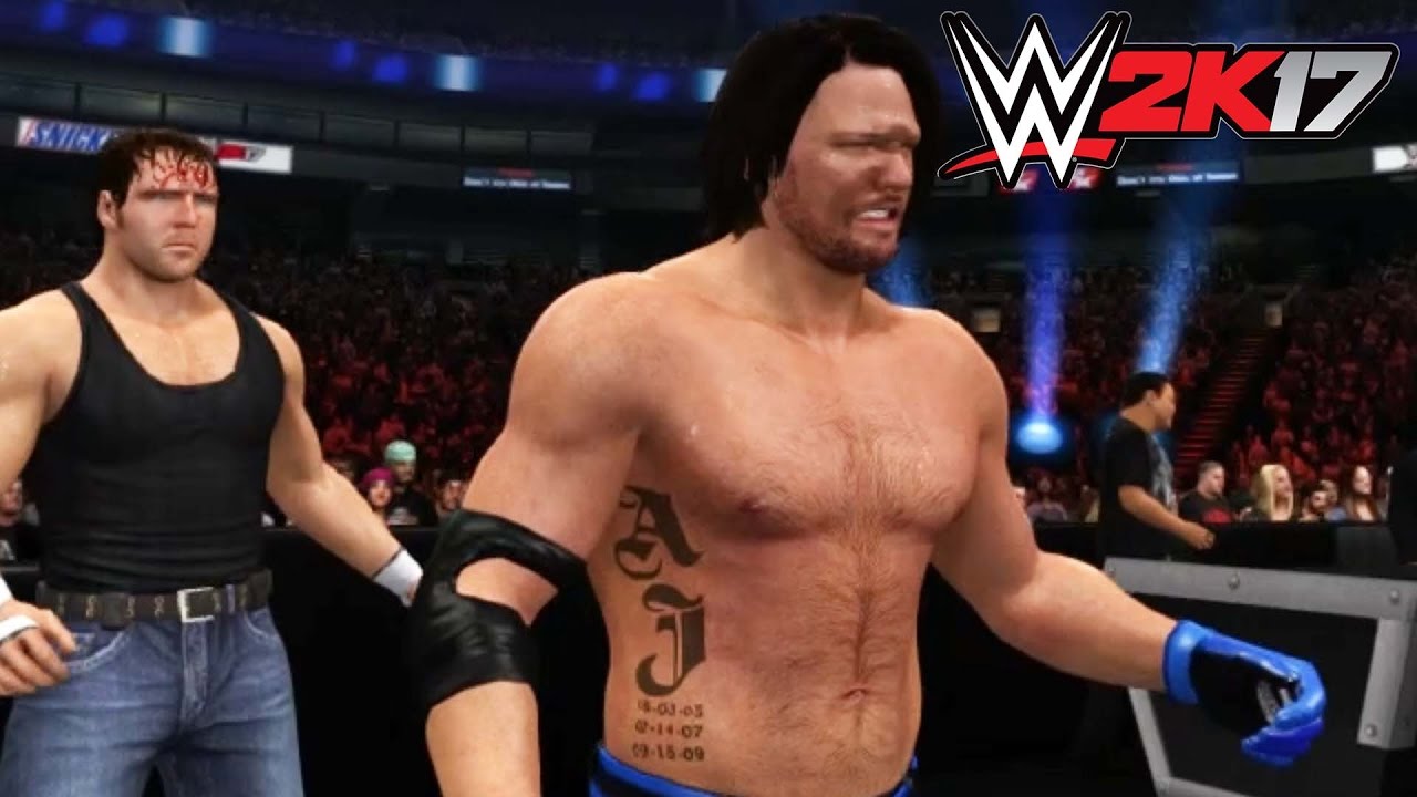 WWE 2K17 - Xbox 360 / Ps3 Gameplay Extreme Rules AJ Styles vs Dean Ambrose