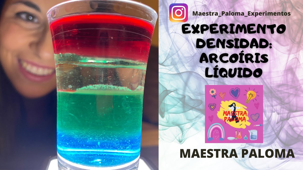 Experimento densidad líquidos. Arcoiris en un vaso