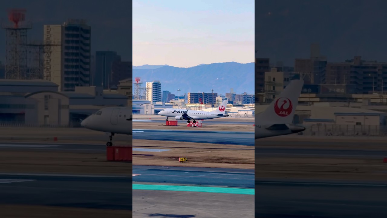 [Fukuoka Airport] J-AIR Embraer E170 (JA214J) landing 
