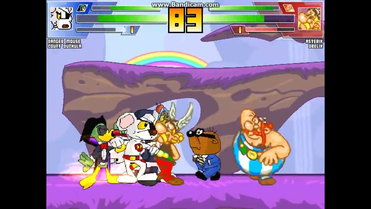 MUGEN battle #7523: Danger Mouse & Count Duckula vs Asterix & Obelix