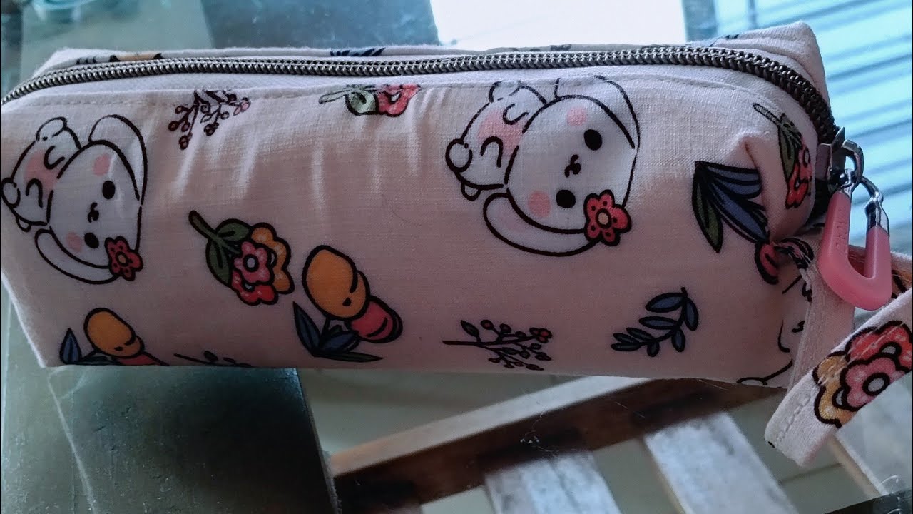 Diy- pencil pouchbag❤️Make up box👍Diy pencil case।।zipper box pouch cutting and sewing❤️