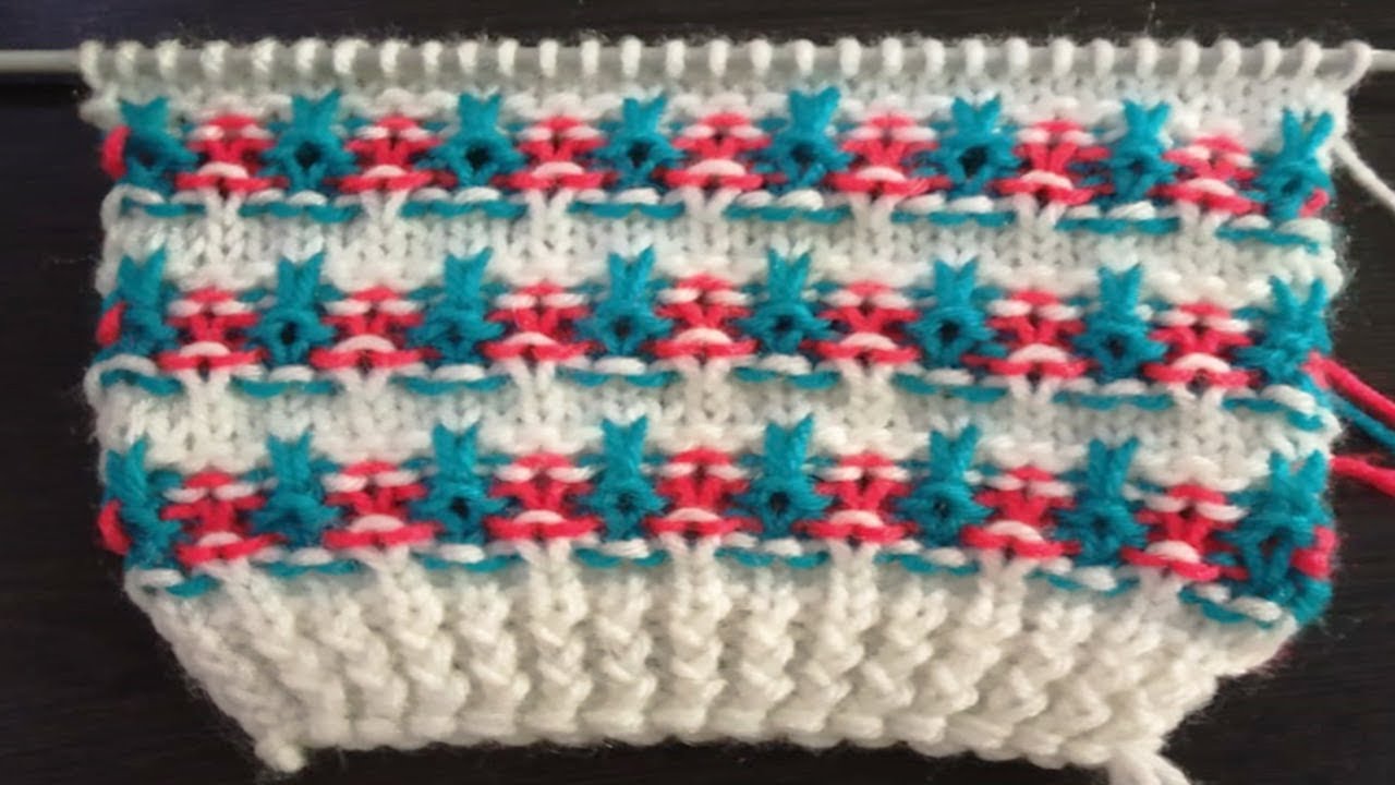 Very Beautiful Three Coloured Sweater Pattern (In Hindi)