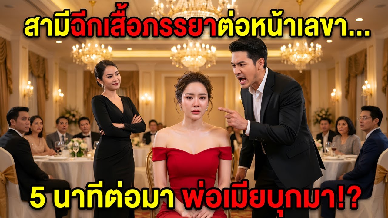 “สามีตัดผม ฉีกเสื้อเพราะปกป้องเลขา… แต่เพียง 5 นาที พ่อตาและบอดี้การ์ด 50 คนบุกมาเอาคืน! |การทรยศ