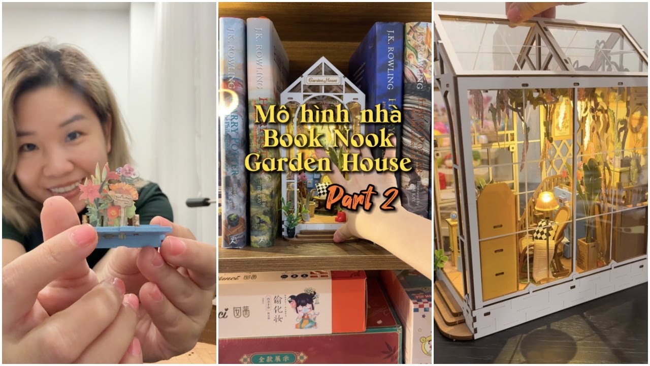 (P2) lắp ráp mô hình ngôi nhà Book Nook: Garden House | Châu Muối