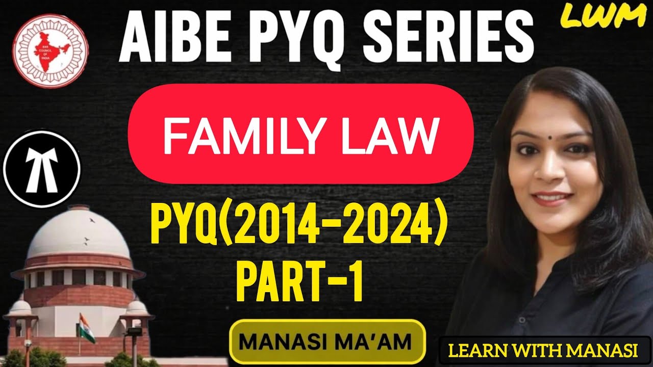 AIBE 20 Exam Preparation |  Family Law PYQs | All India Bar Examination 2025 | Manasi Ma'am #law #1
