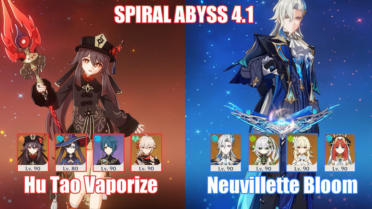C0 Hu Tao Vaporize & C0 Neuvillette Bloom | Spiral Abyss 4.1 | Genshin Impact