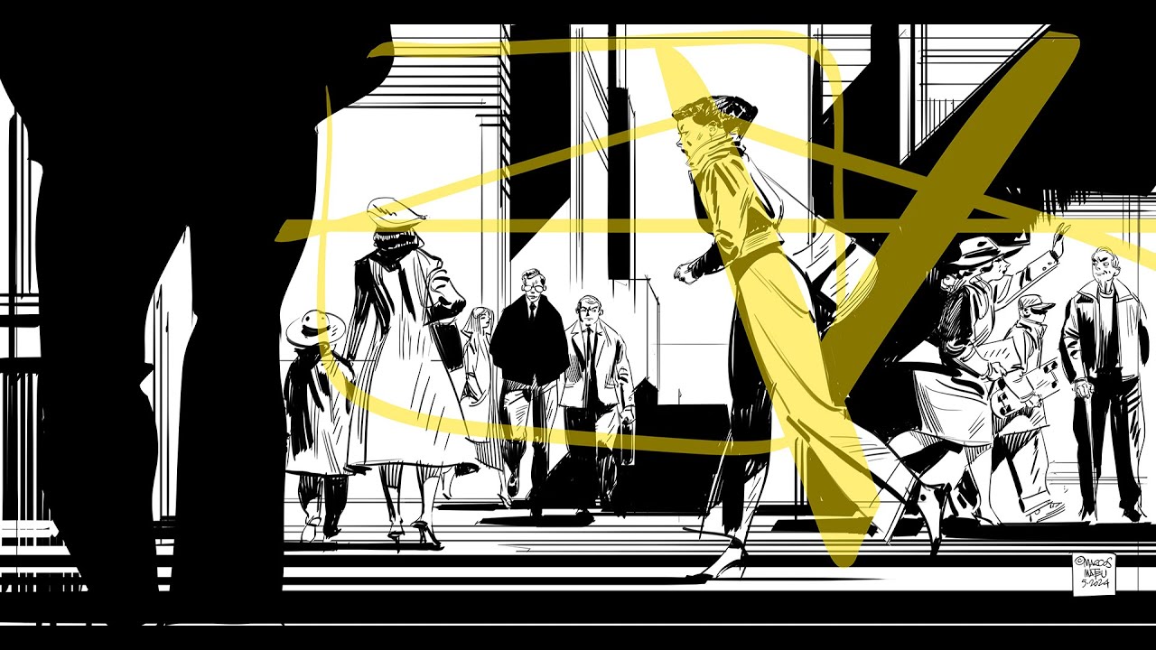 Composing and Inking a Street Scene / Thought Process.