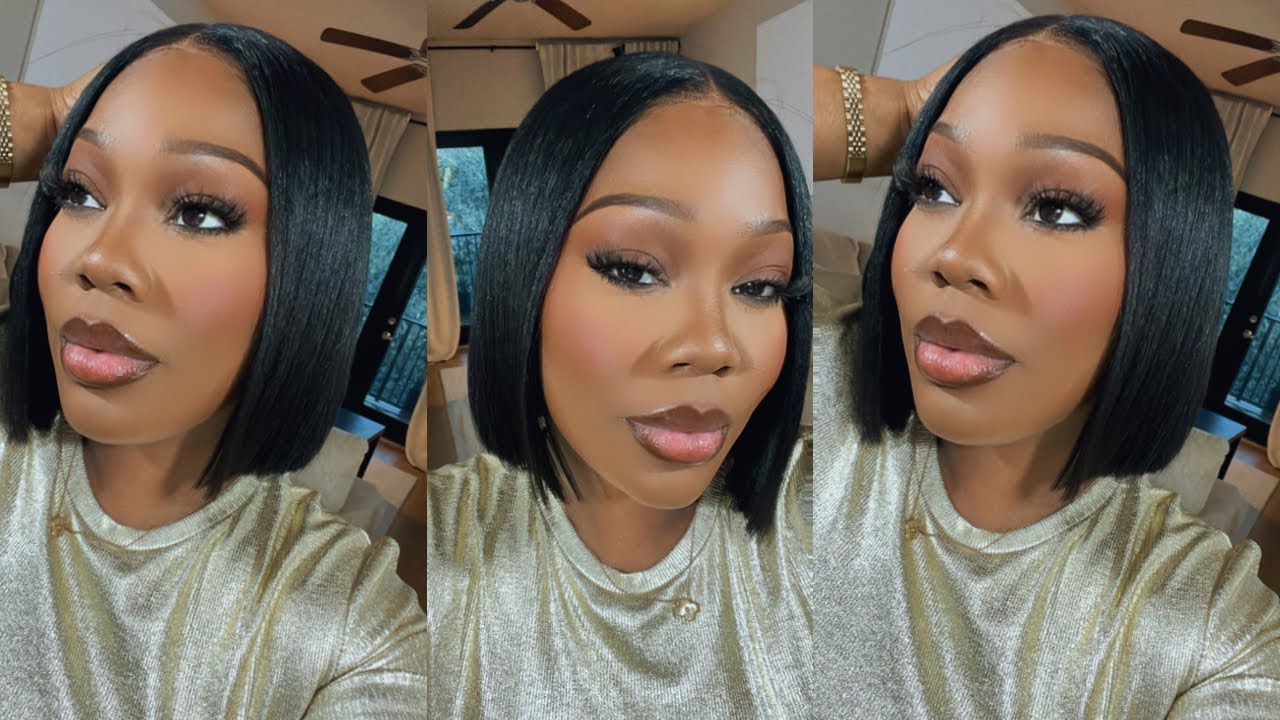 THE BOB IS BACK!5 Minute Install!Natural hairline,wear and go,pre bleached & pre plucked!Nadula Hair