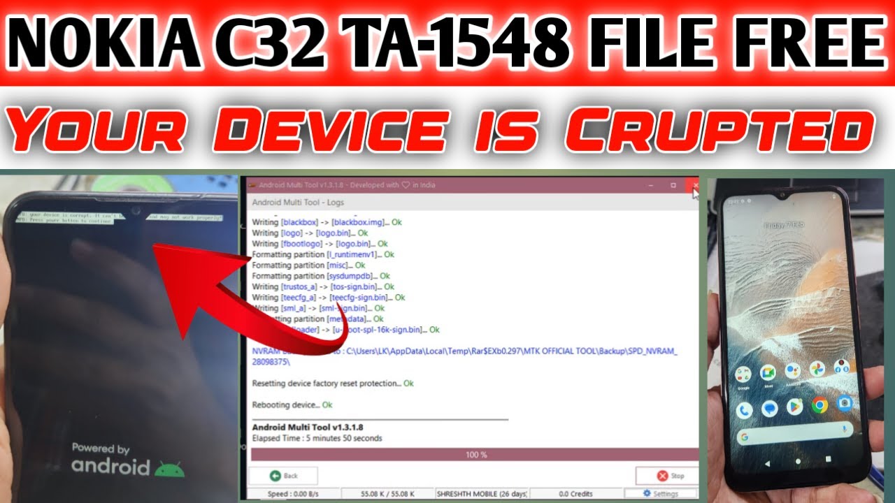 Nokia C32 “Your Device is Corrupted” Fix 🔧 | 100% Working | Free File + Tool | Step-by-Step Tested ✅