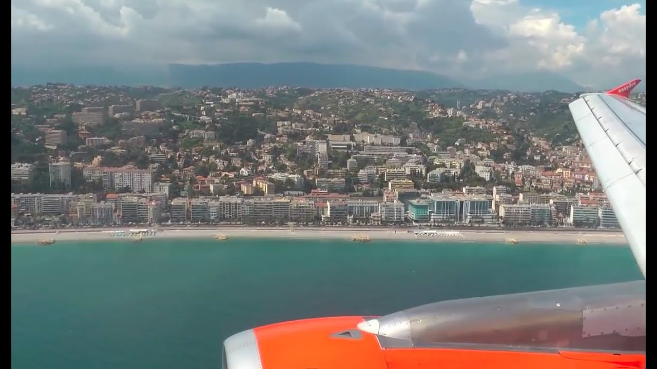 EasyJet Stunning Approach and Landing in Nice Côte d'Azur Airport NCE