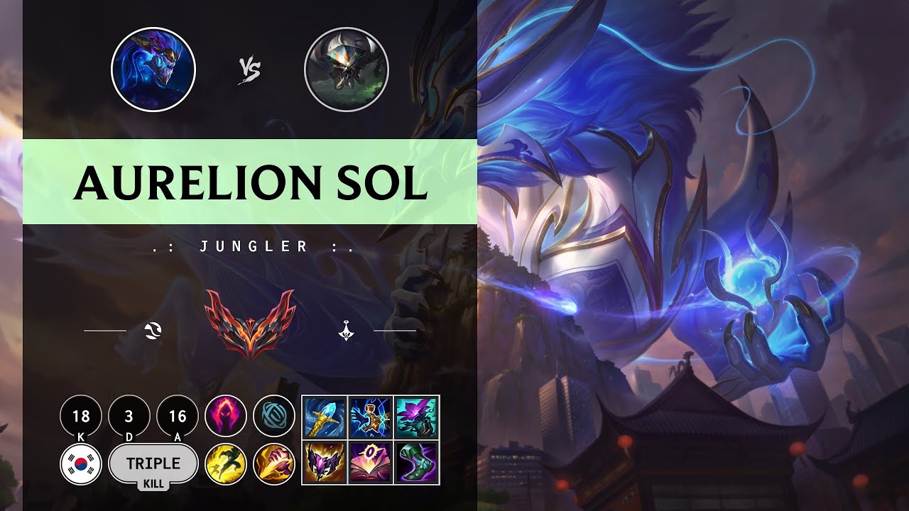 Aurelion Sol Jungle vs Skarner - KR Grandmaster Patch 14.9