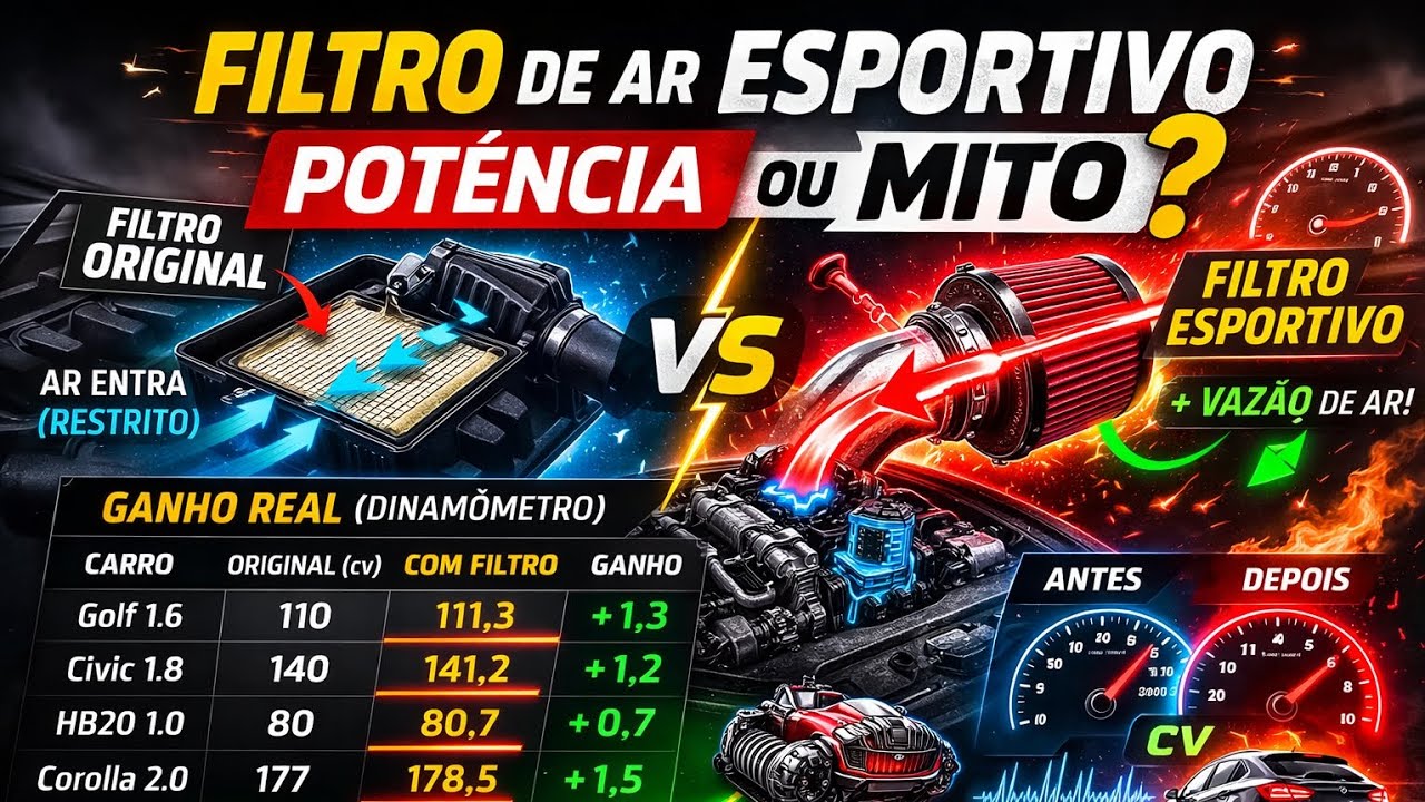 Filtro de ar esportivo...potência ou mito ??