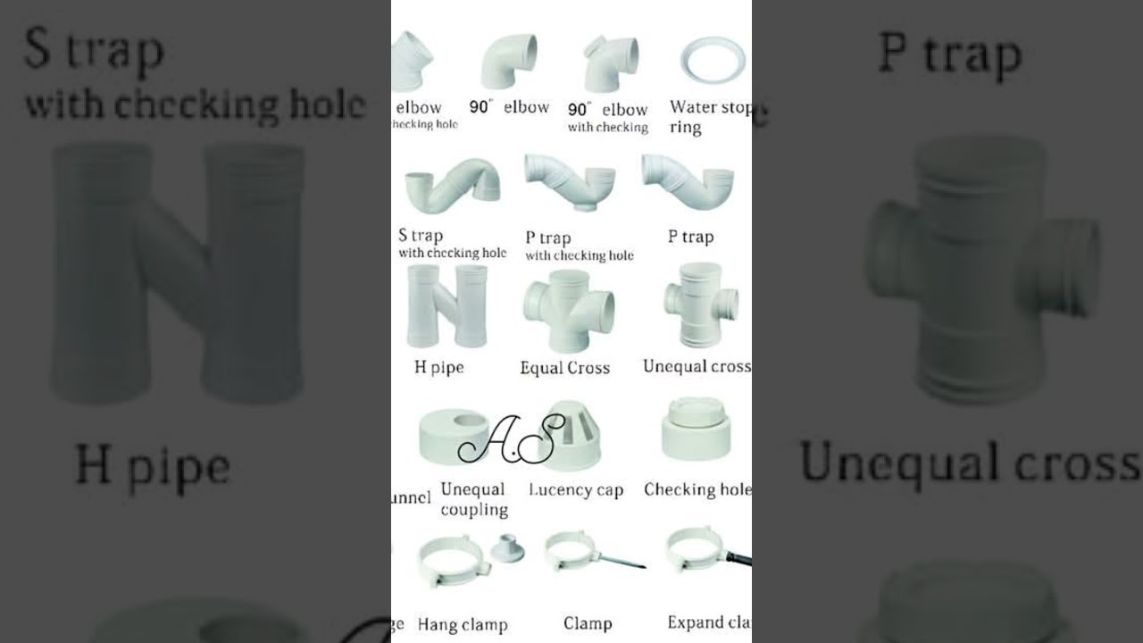 PVC Fittings Drain Pipe Fittings Names 💠🚰🧑&zwj;🔧👍   #pvc #drainage #pipefittings #names #plumbing