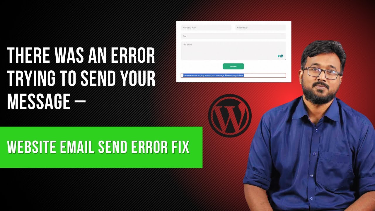 Website Email Send Error Fix | There was an error trying to send your message