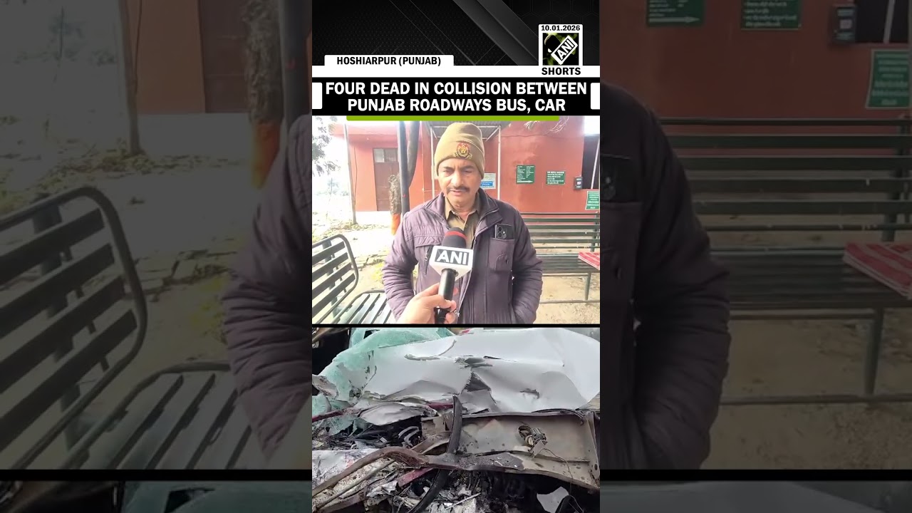 Four people dead in collision between Punjab Roadways Bus and Car in Hoshiarpur