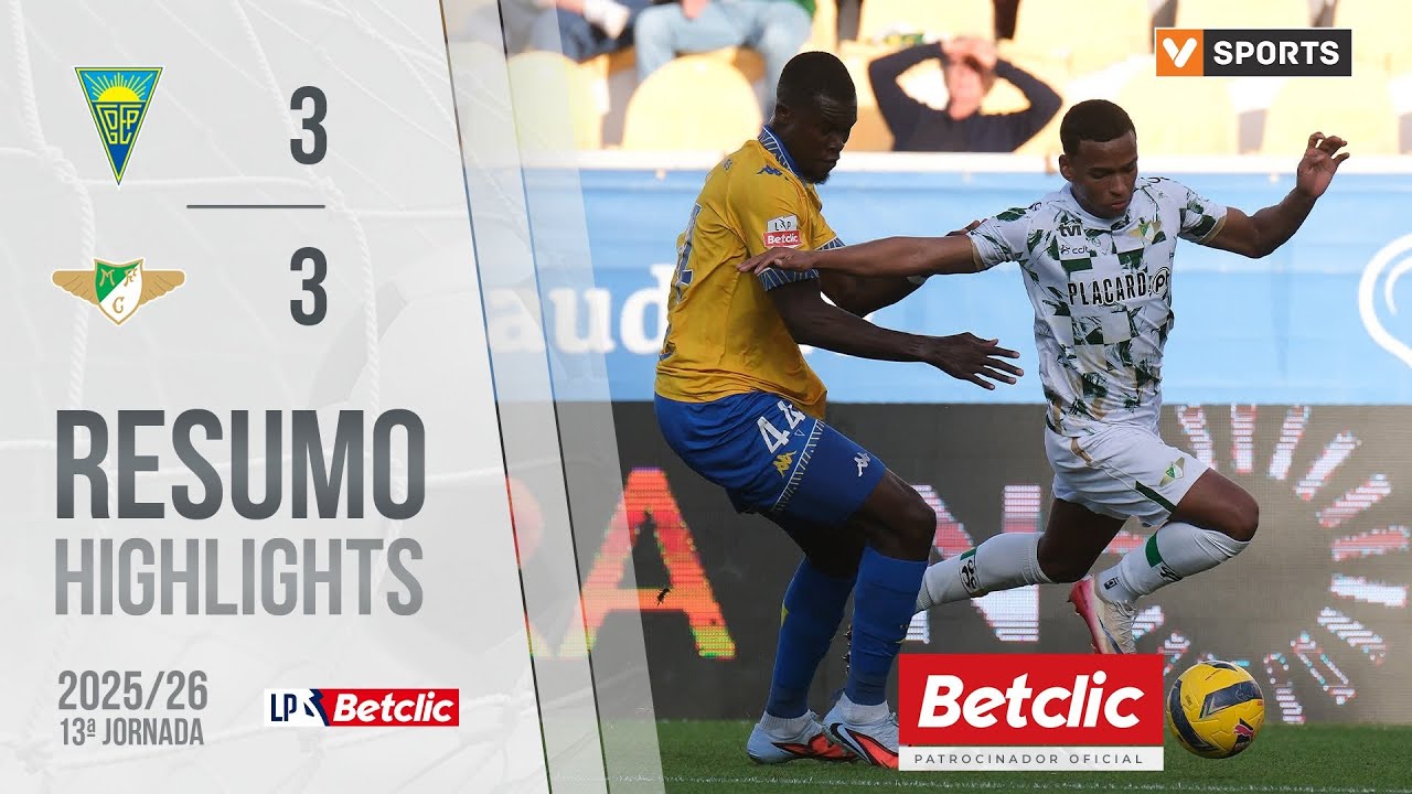 Resumo: Estoril 3-3 Moreirense (Liga 25/26 #13)