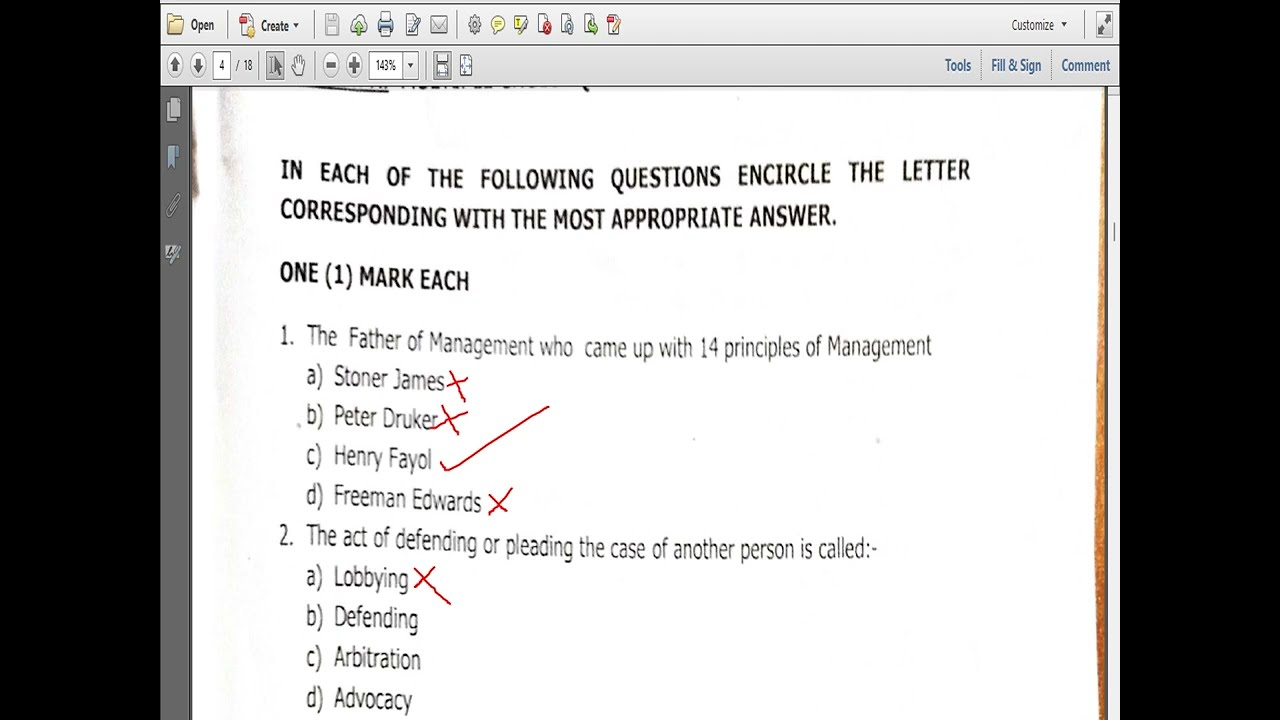 How to answer Leadership and Management Multiple Choice Questions| Q & A| #reuben