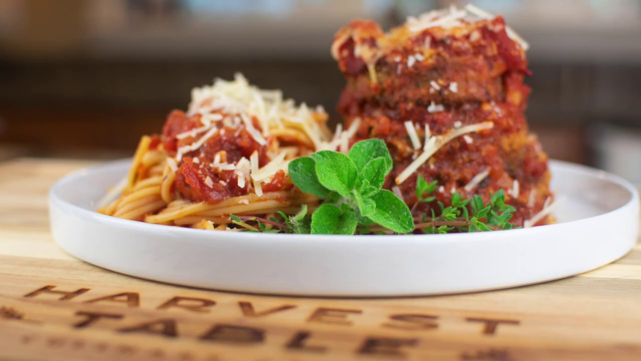 Eggplant Parmesan with Spaghetti Marinara