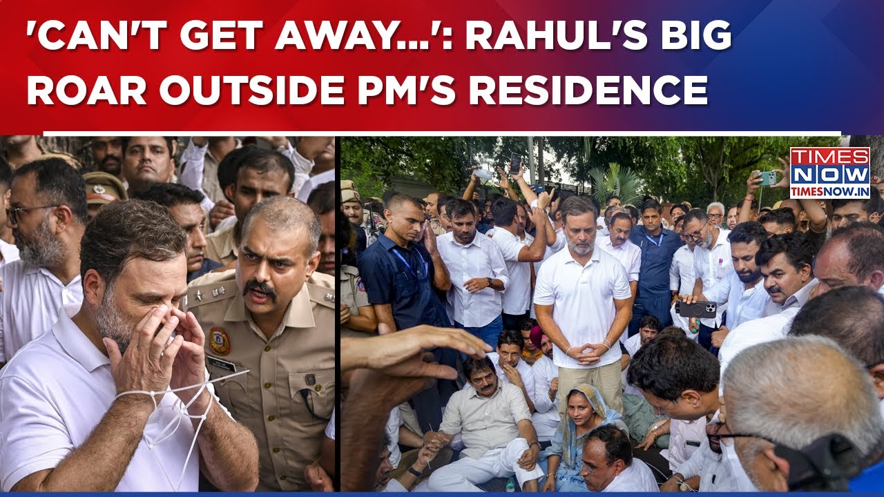 Rahul Gandhi Leads Protest Near PM Residence, Launches Blistering Attack Over Paper Leaks