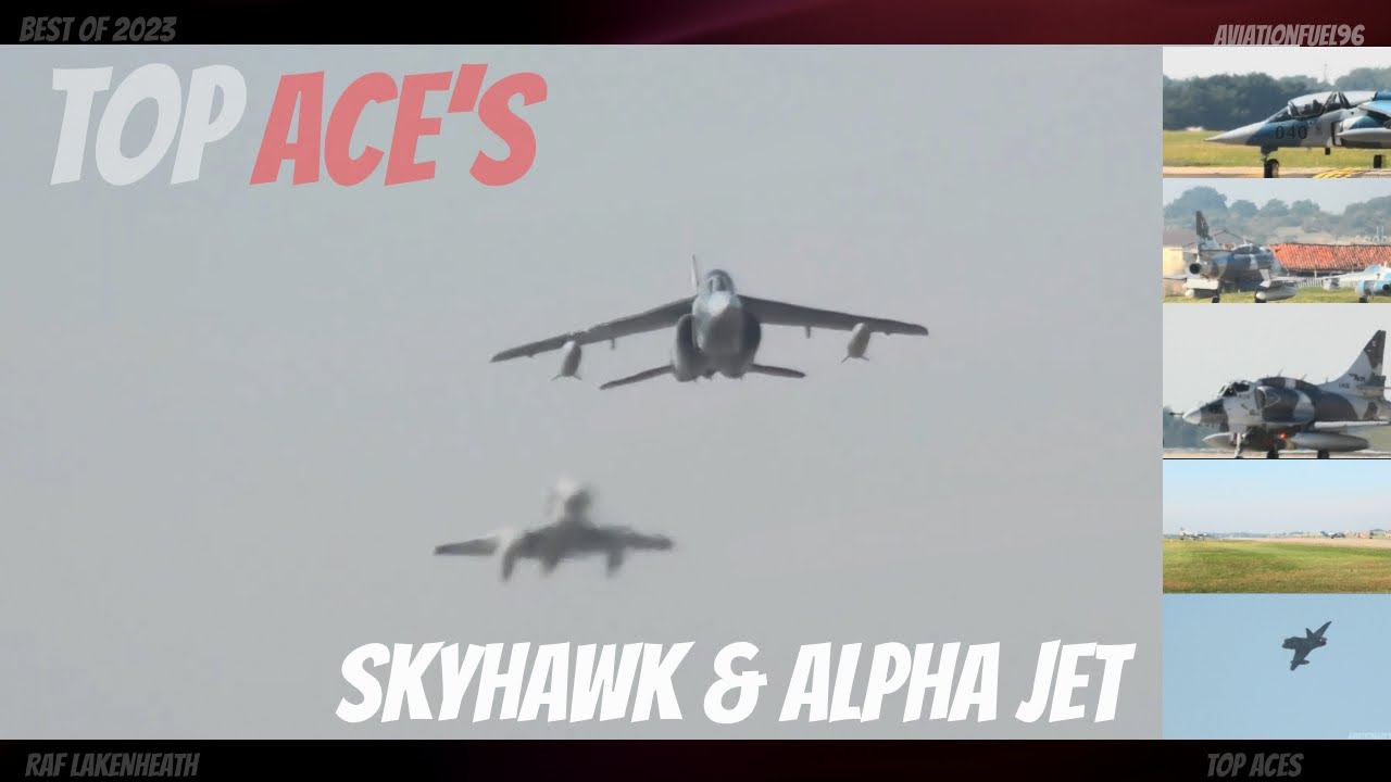 Top Aces Skyhawk & Alpha Jet close take off & landing -RAF Lakenheath