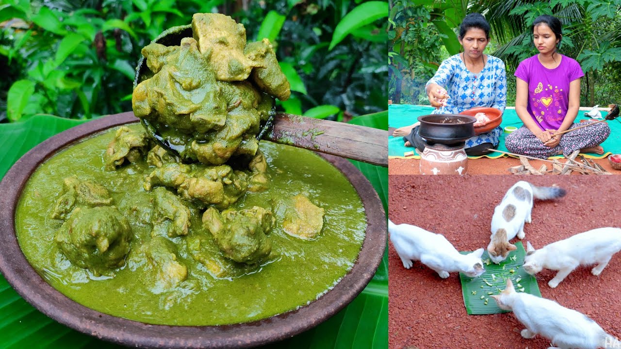 ತುಂಬಾ ಸುಲಭವಾದ ಚಿಕನ್ ಗ್ರೀನ್ ಕರಿ | Easy chicken green curry | Halli Mane
